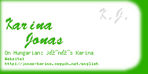 karina jonas business card